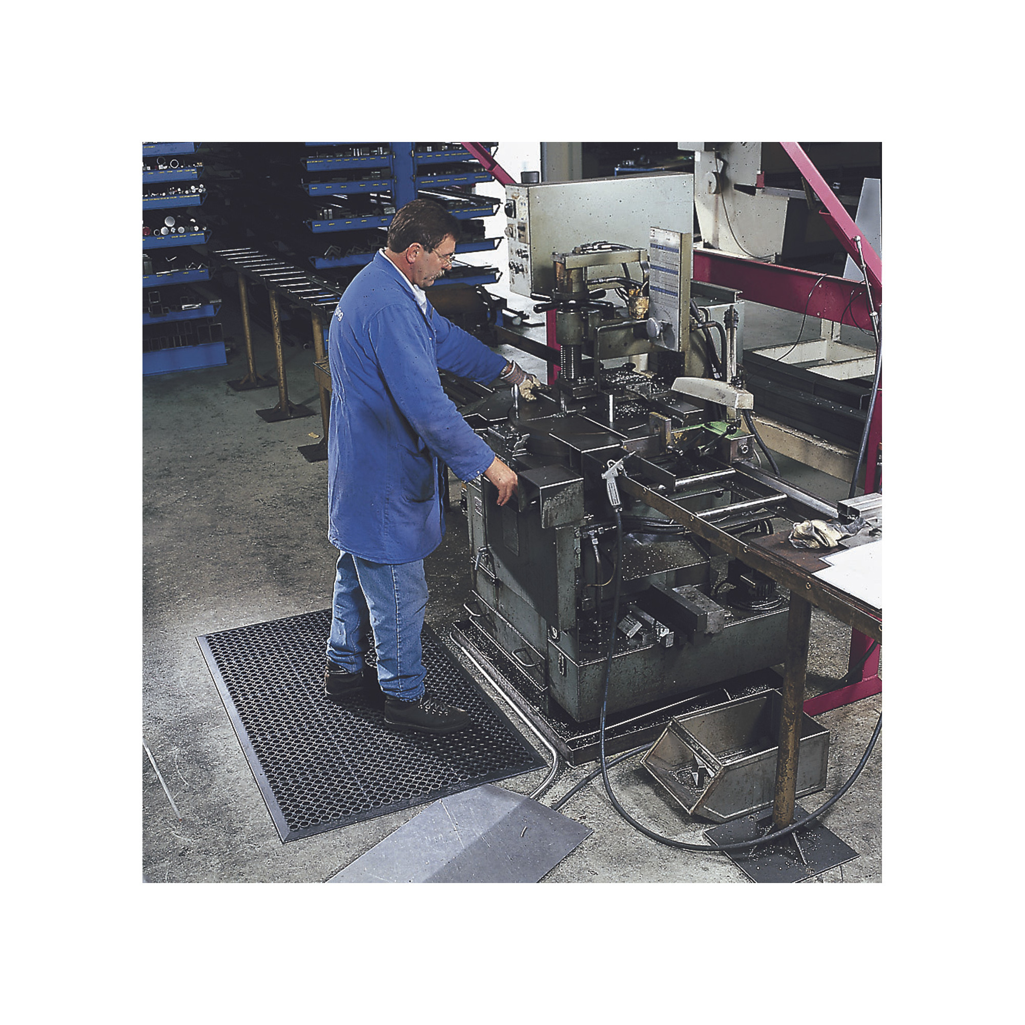Rubber Drainage Mat, 5ft. x 3ft. Dim., Model# T30S0035BL